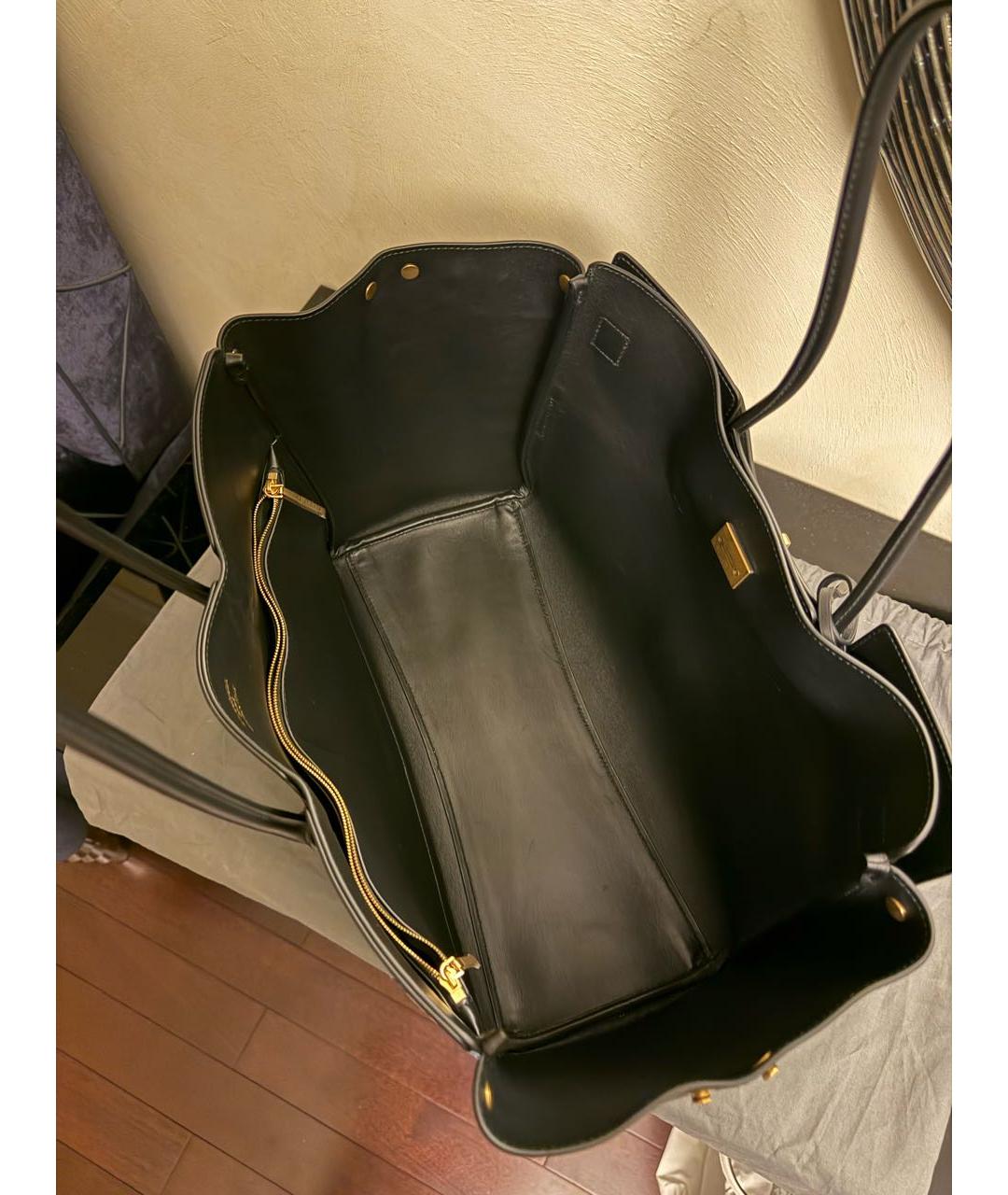 BALENCIAGA Черная кожаная сумка тоут, фото 4