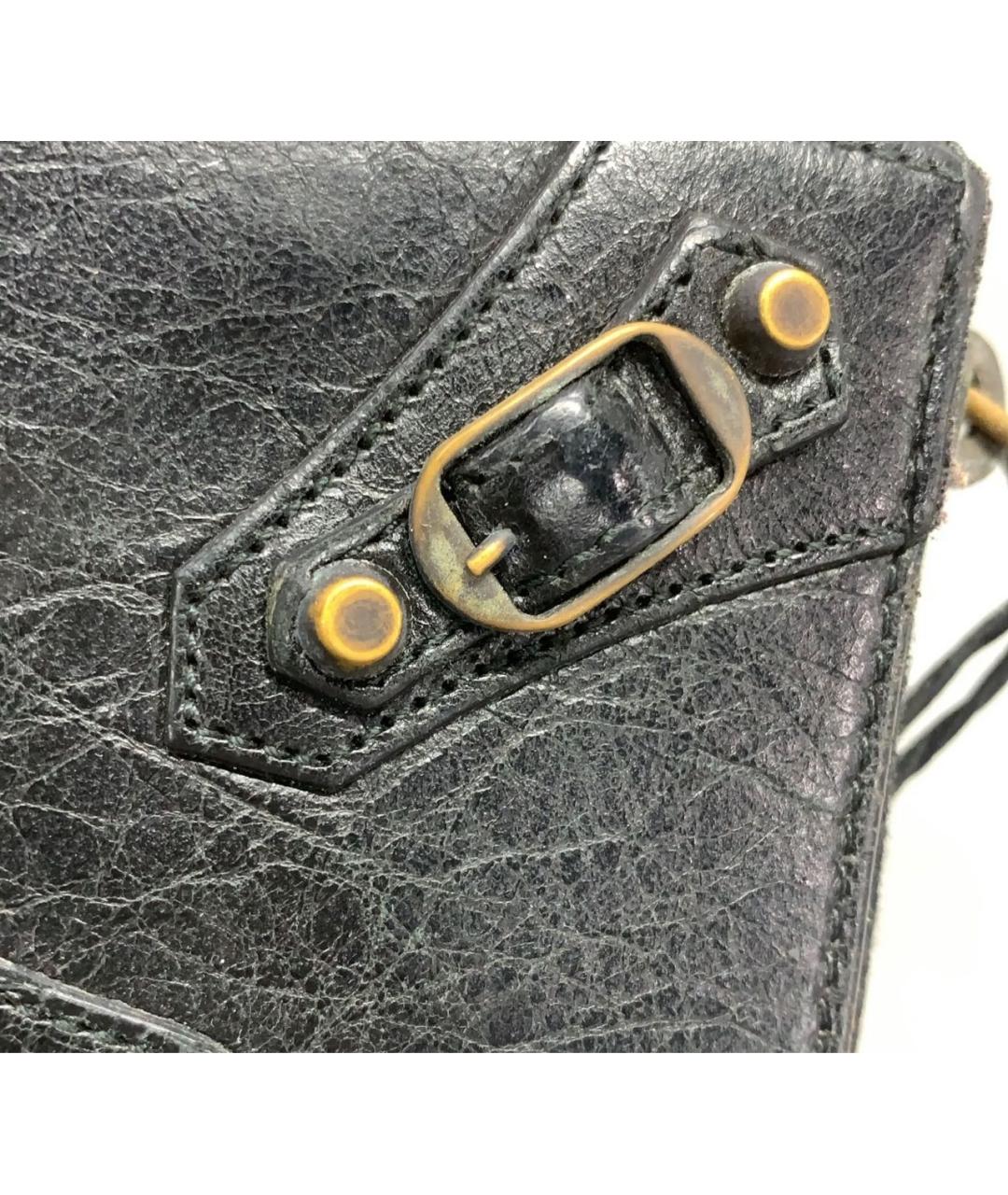 BALENCIAGA Черный кожаный кошелек, фото 6