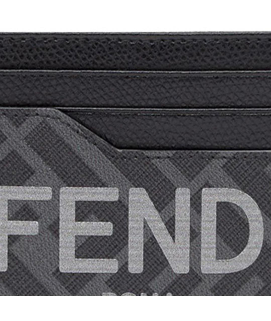 FENDI Серый кожаный кардхолдер, фото 4