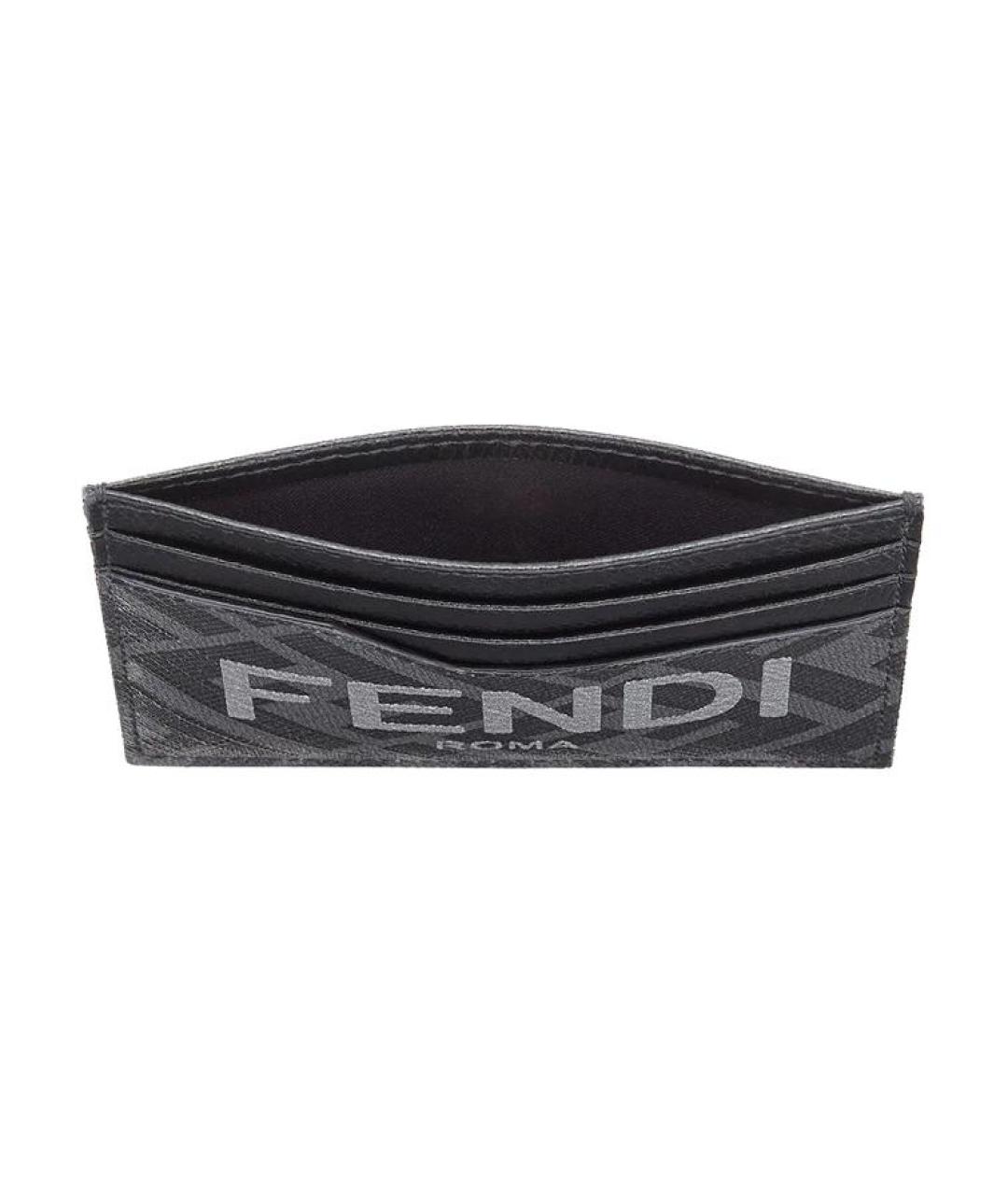 FENDI Серый кожаный кардхолдер, фото 3