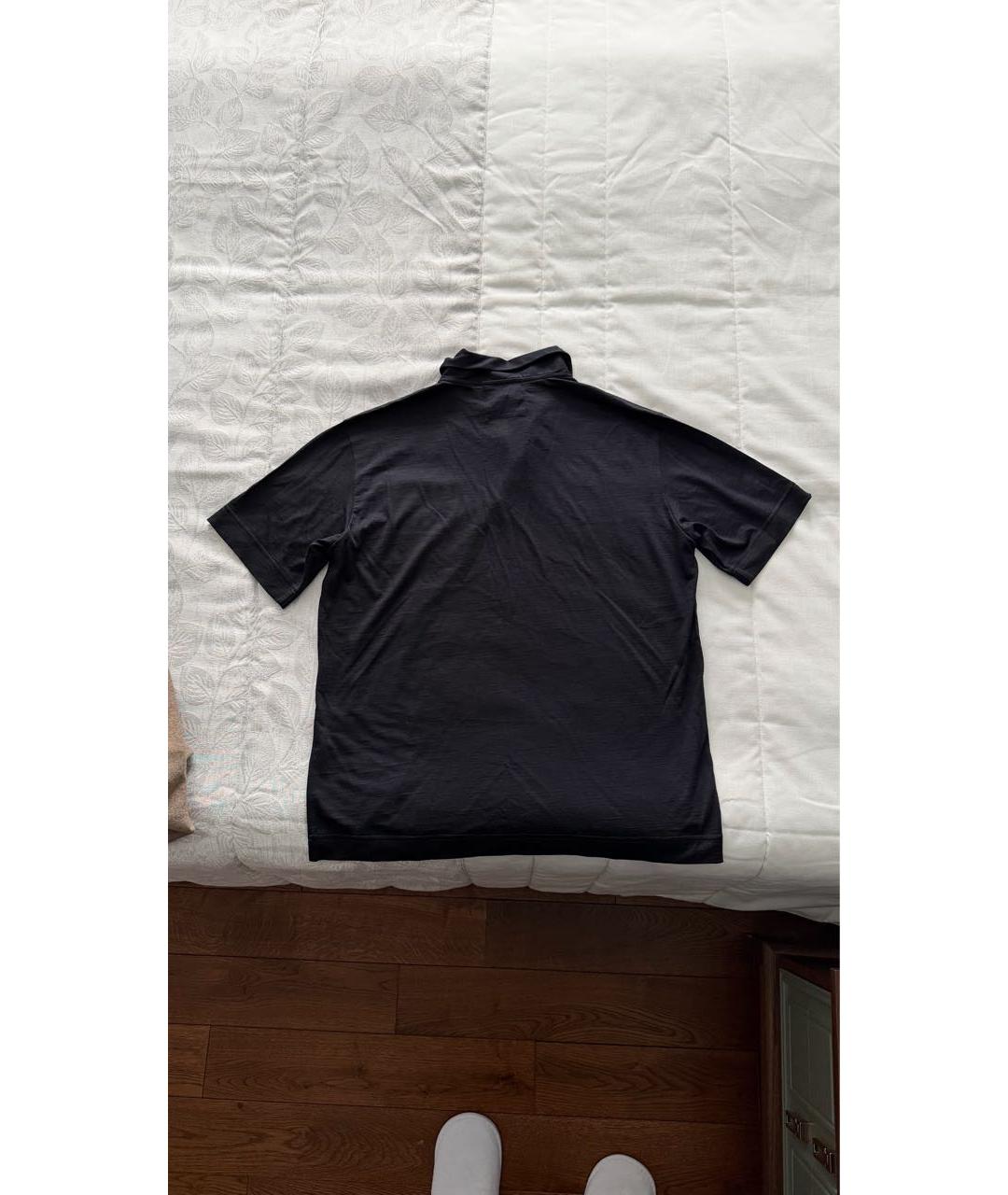 EMPORIO ARMANI Темно-синее поло с коротким рукавом, фото 2