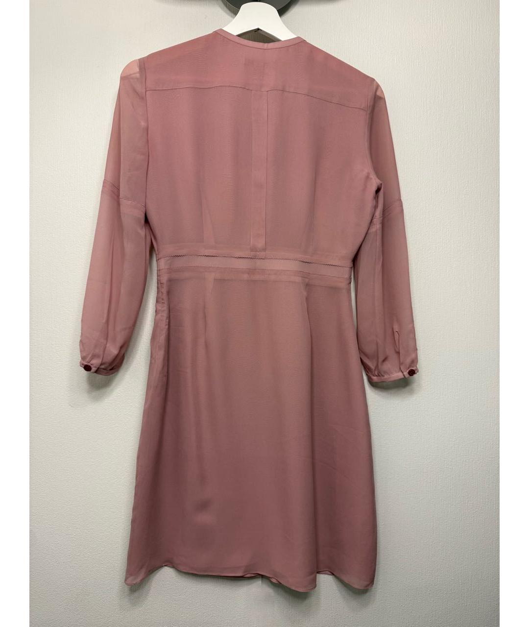 BURBERRY Розовое шелковое повседневное платье, фото 3