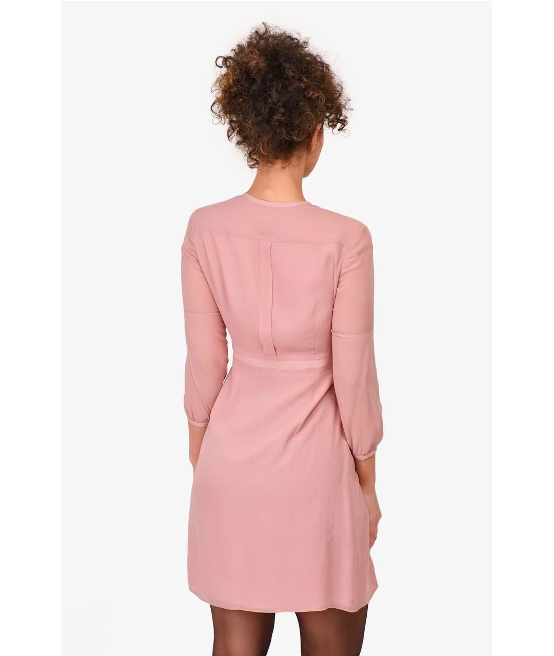 BURBERRY Розовое шелковое повседневное платье, фото 7