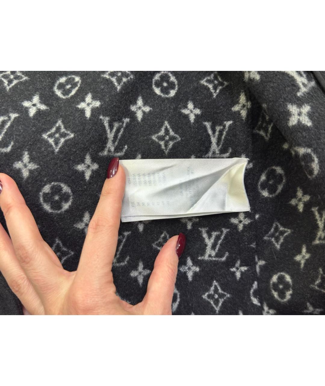 LOUIS VUITTON Черное шерстяное пальто, фото 7