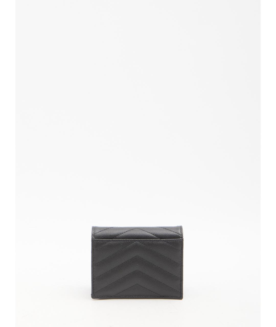 SAINT LAURENT Черный кожаный кошелек, фото 2