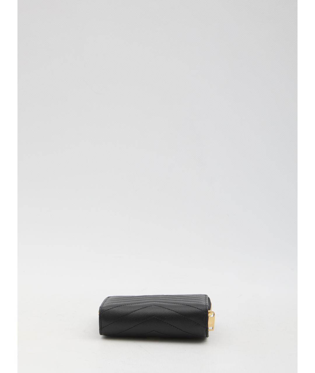 SAINT LAURENT Черный кожаный кошелек, фото 3