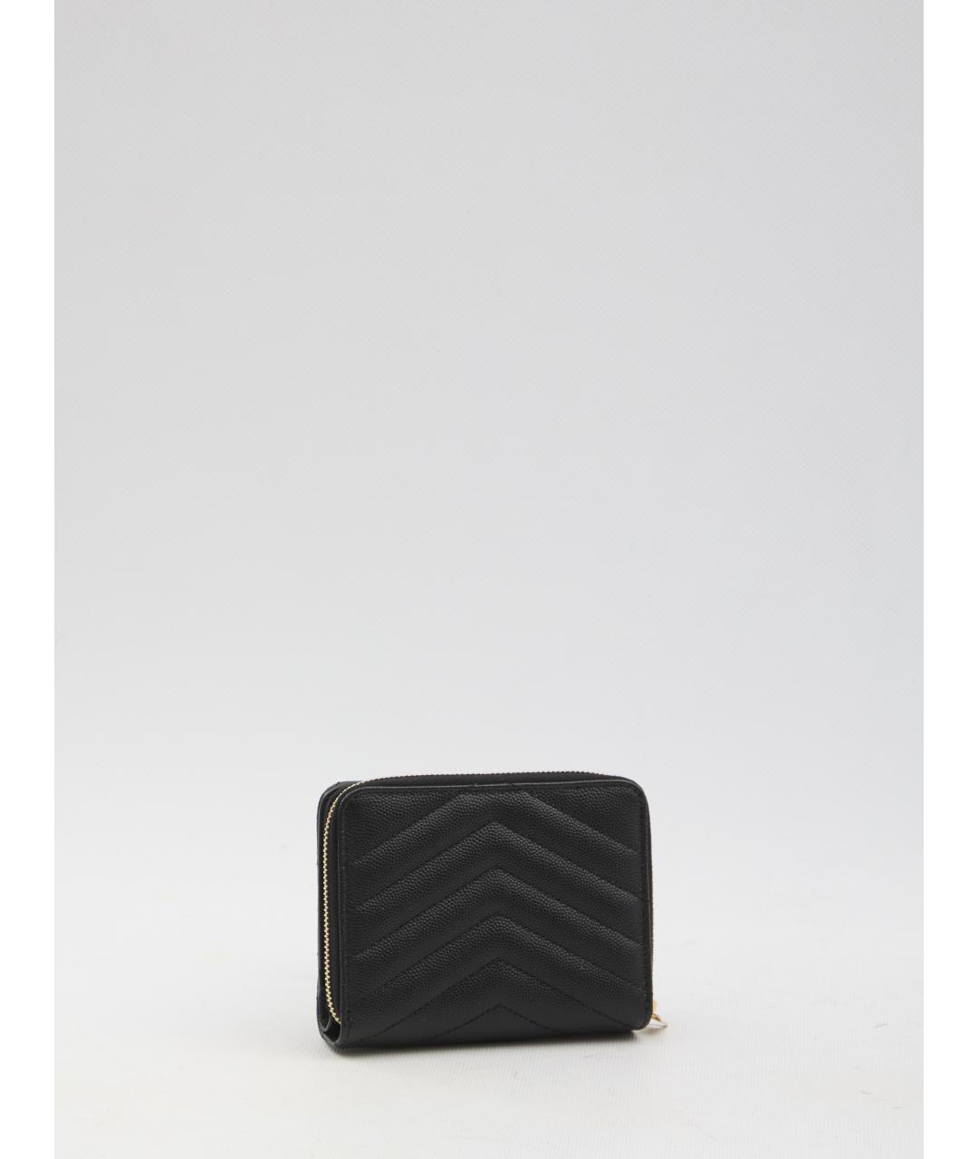 SAINT LAURENT Черный кожаный кошелек, фото 2