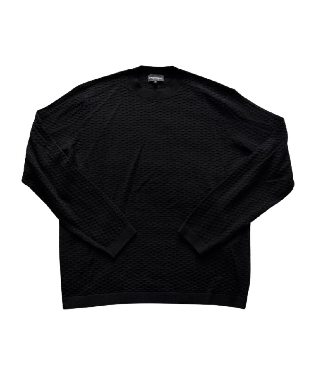 EMPORIO ARMANI Темно-синий хлопковый джемпер / свитер, фото 1