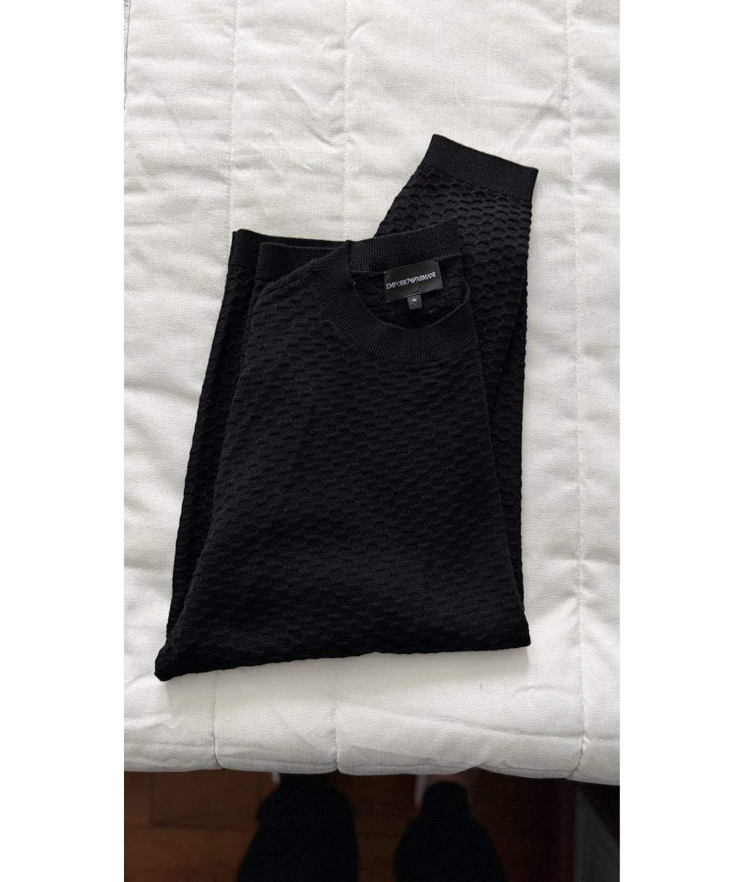 EMPORIO ARMANI Темно-синий хлопковый джемпер / свитер, фото 3