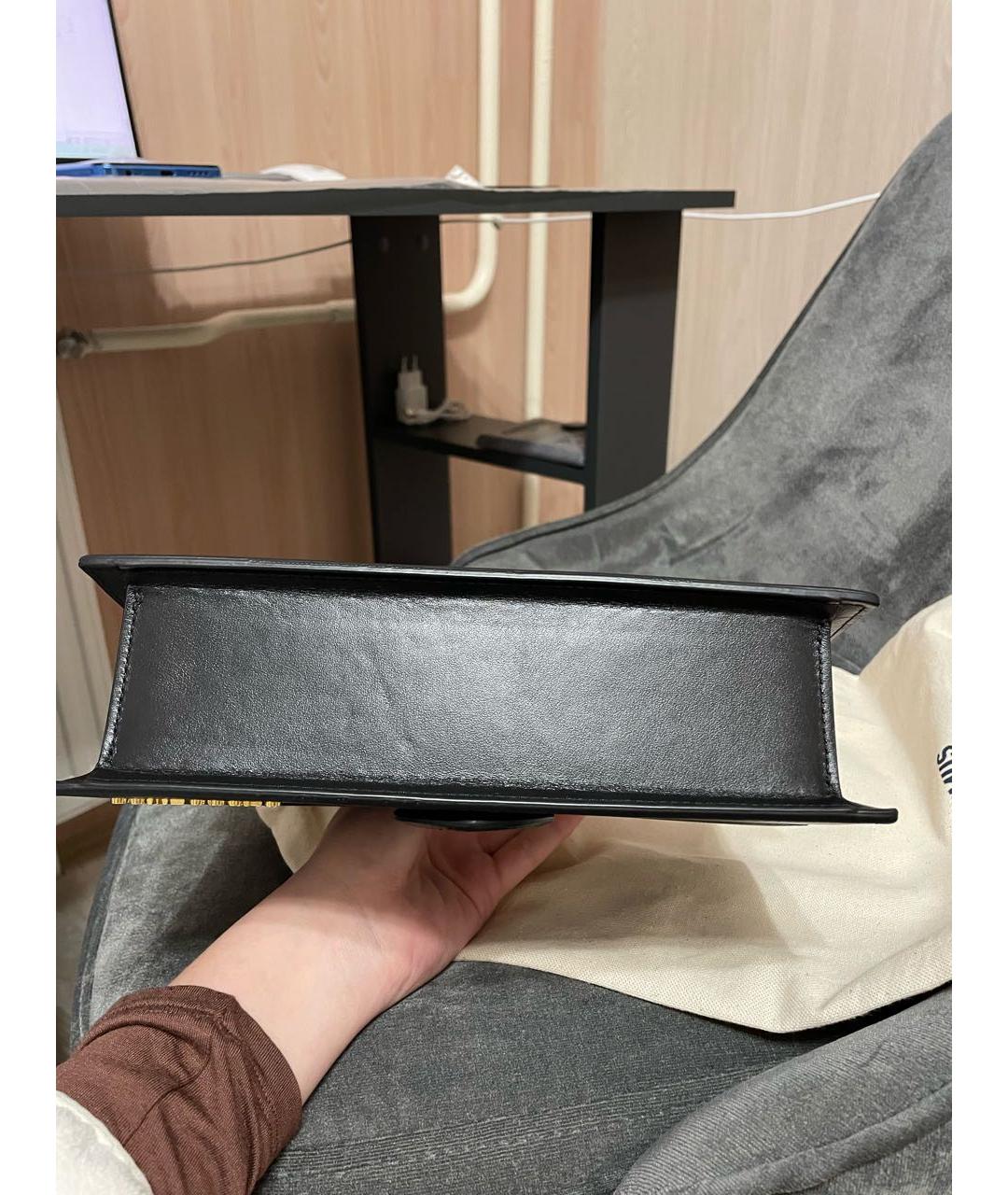 JACQUEMUS Черная кожаная сумка тоут, фото 6