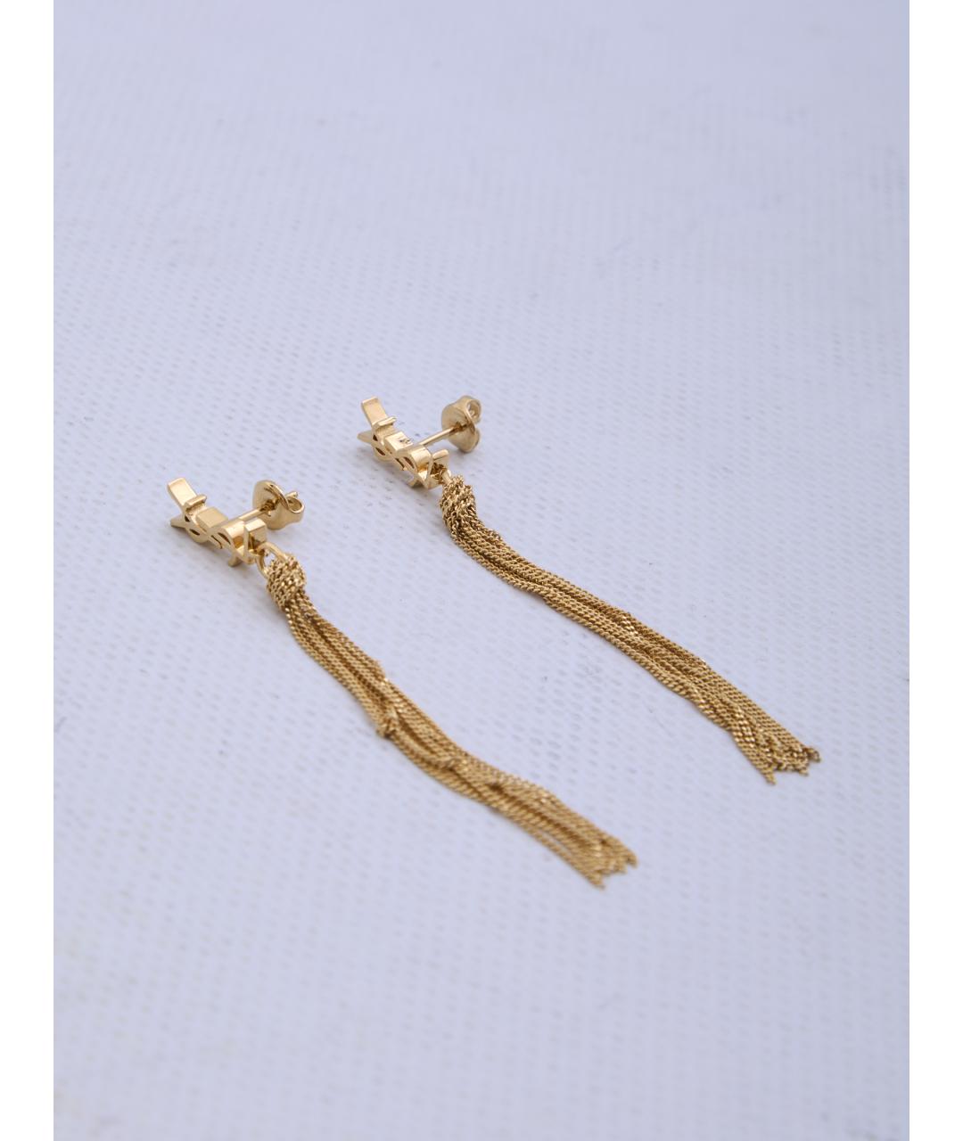 SAINT LAURENT Золотые латунные серьги, фото 2