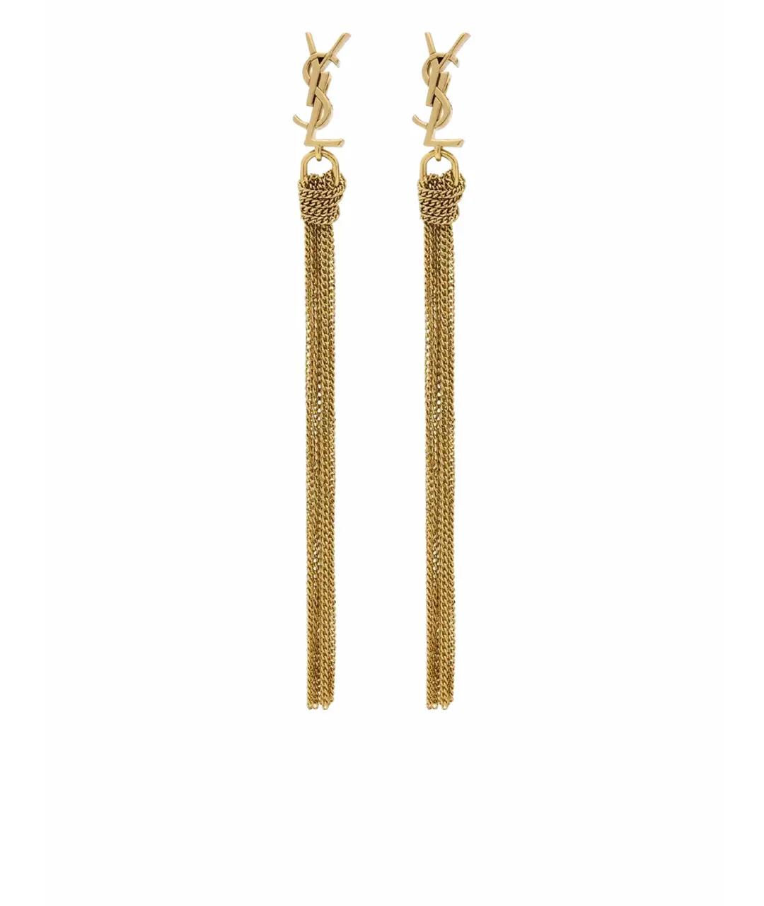 SAINT LAURENT Золотые латунные серьги, фото 1