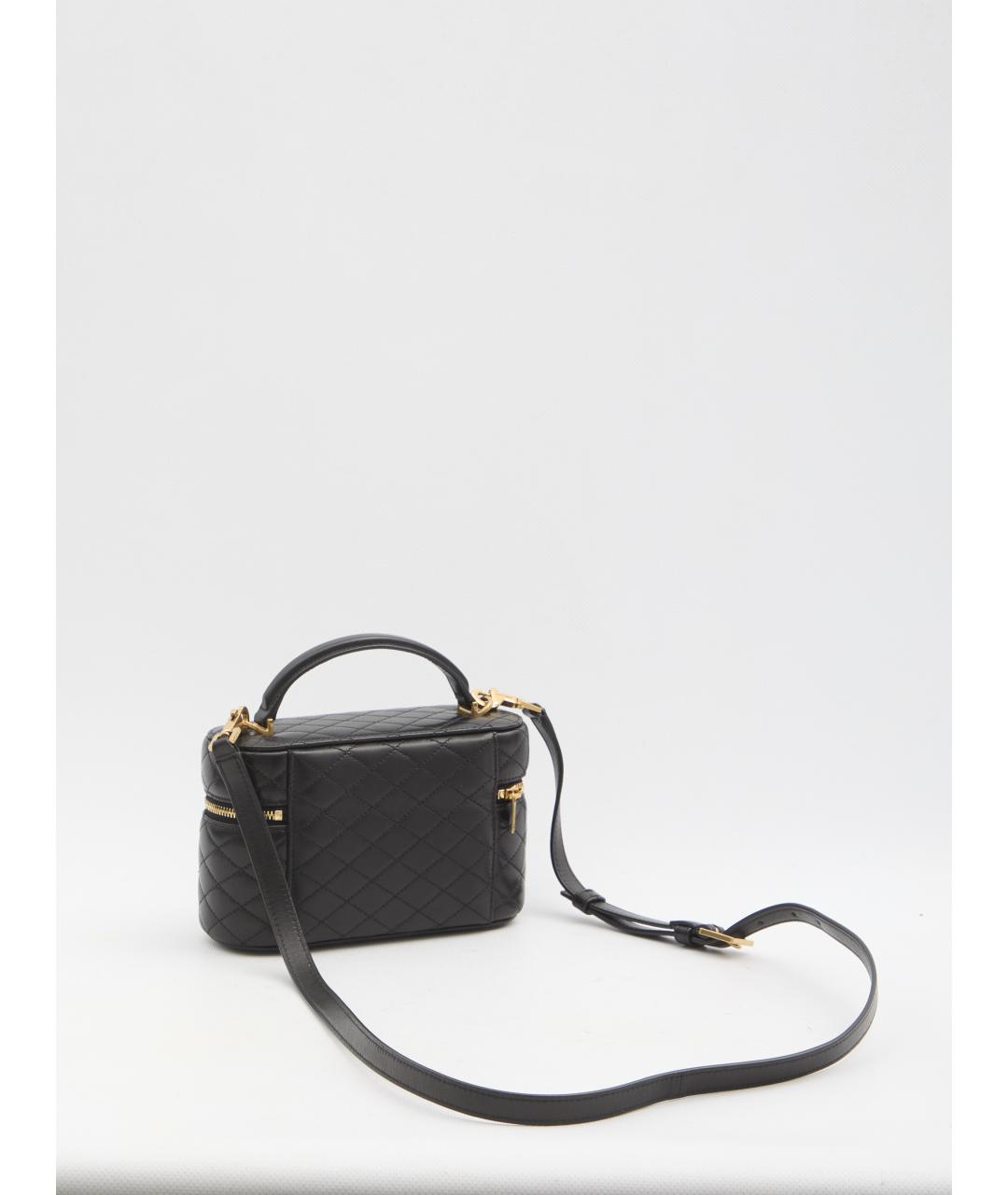 SAINT LAURENT Черная кожаная сумка с короткими ручками, фото 2