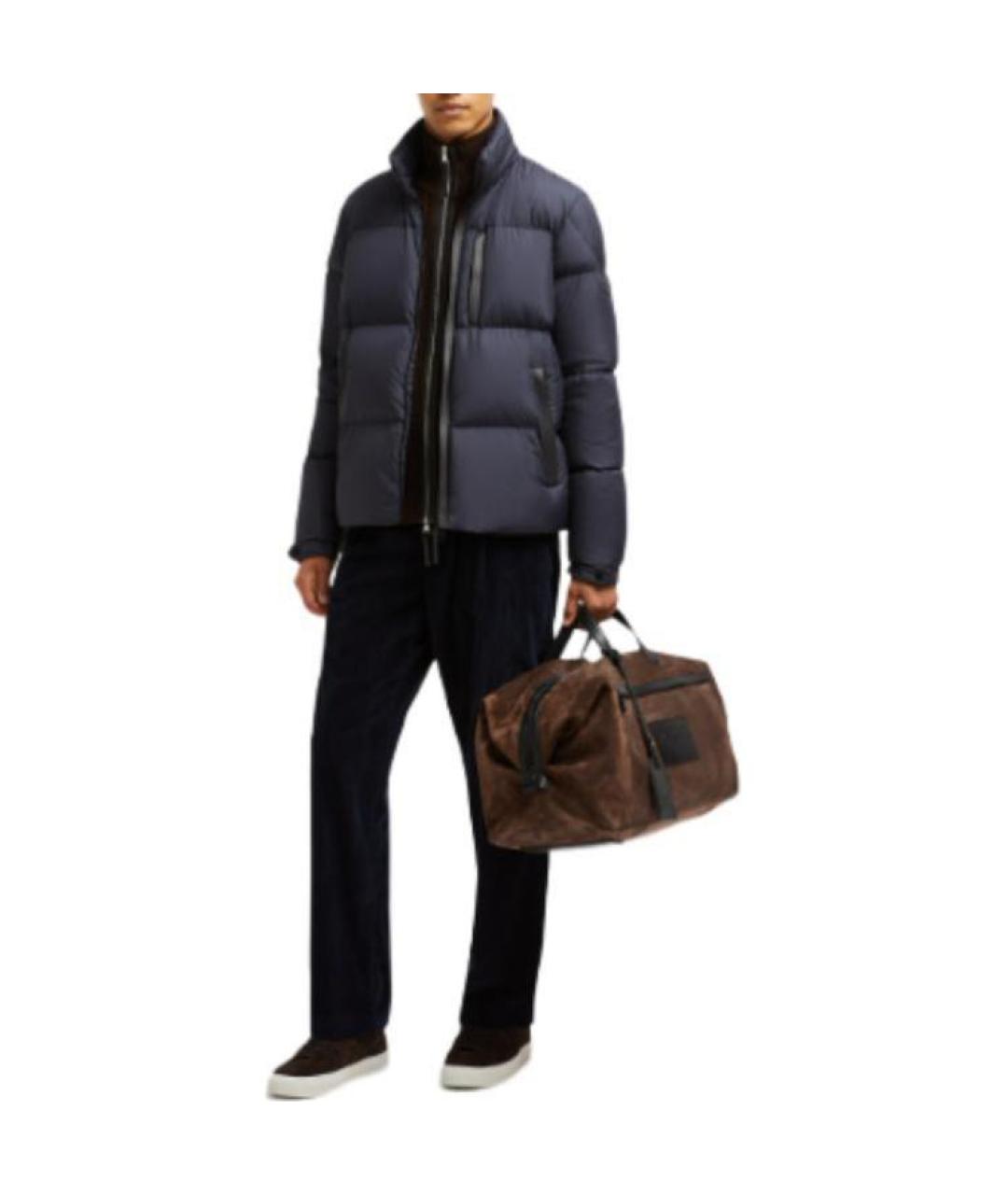 MONCLER Темно-синий пуховик, фото 2