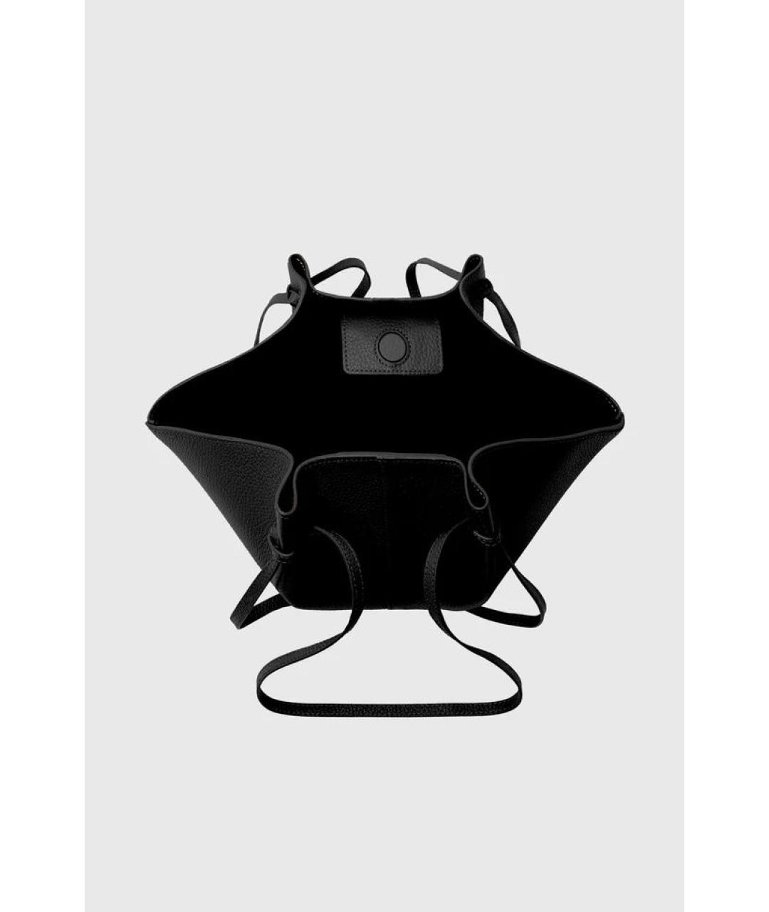 YUZEFI Черная кожаная сумка тоут, фото 3