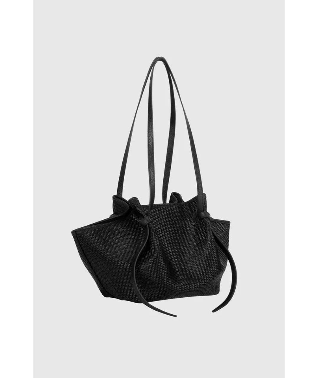 YUZEFI Черная пелетеная сумка тоут, фото 2