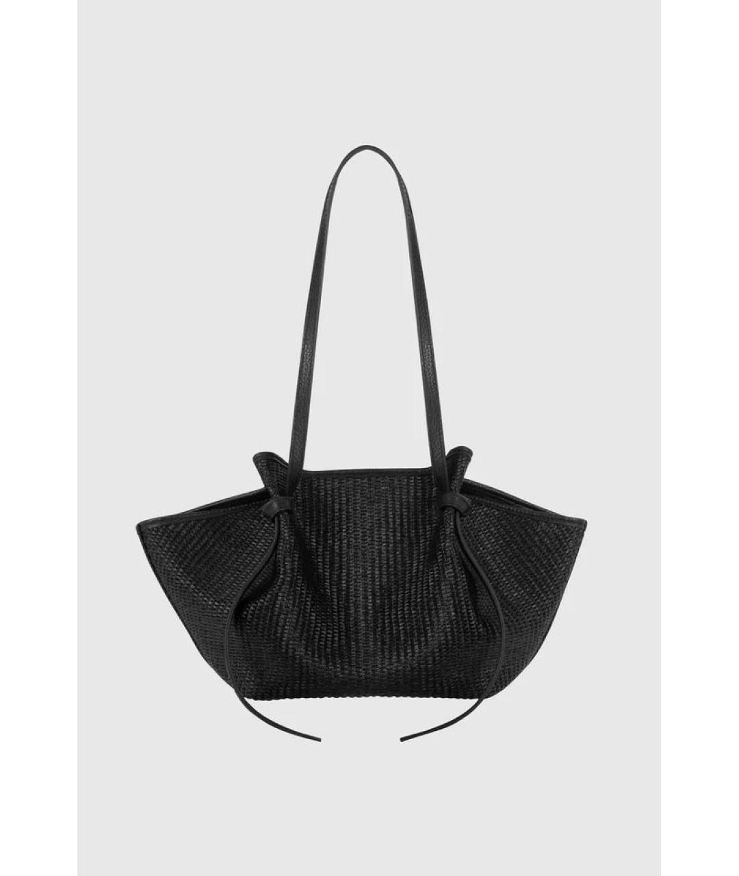 YUZEFI Черная пелетеная сумка тоут, фото 4