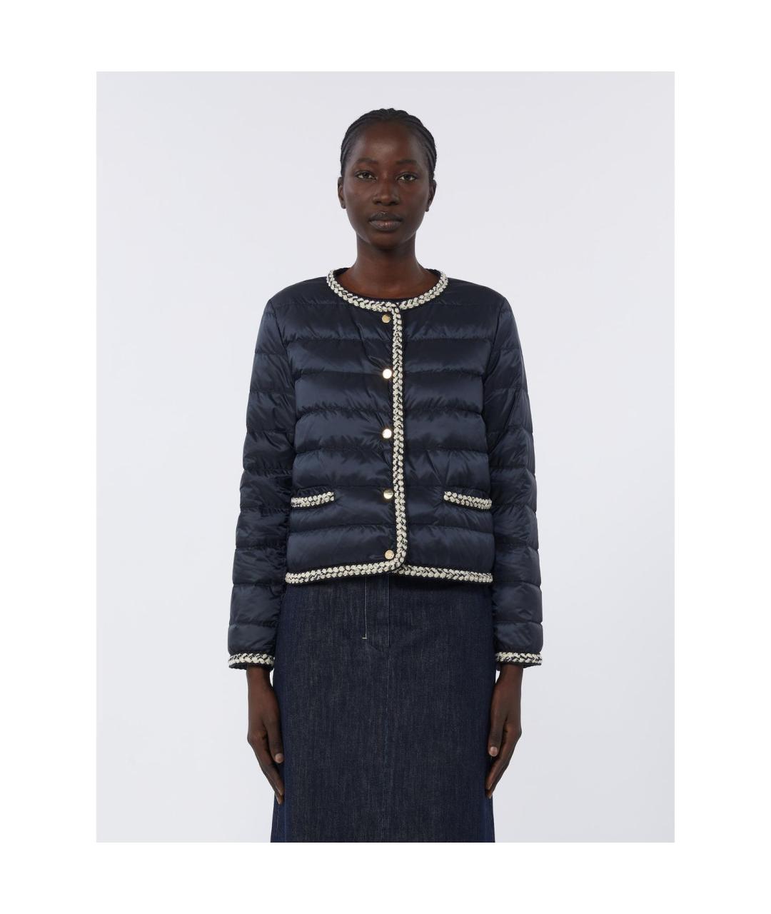 MAX MARA Синяя полиэстеровая куртка, фото 3