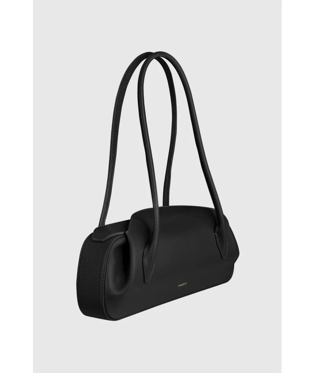 YUZEFI Черная кожаная сумка через плечо, фото 4