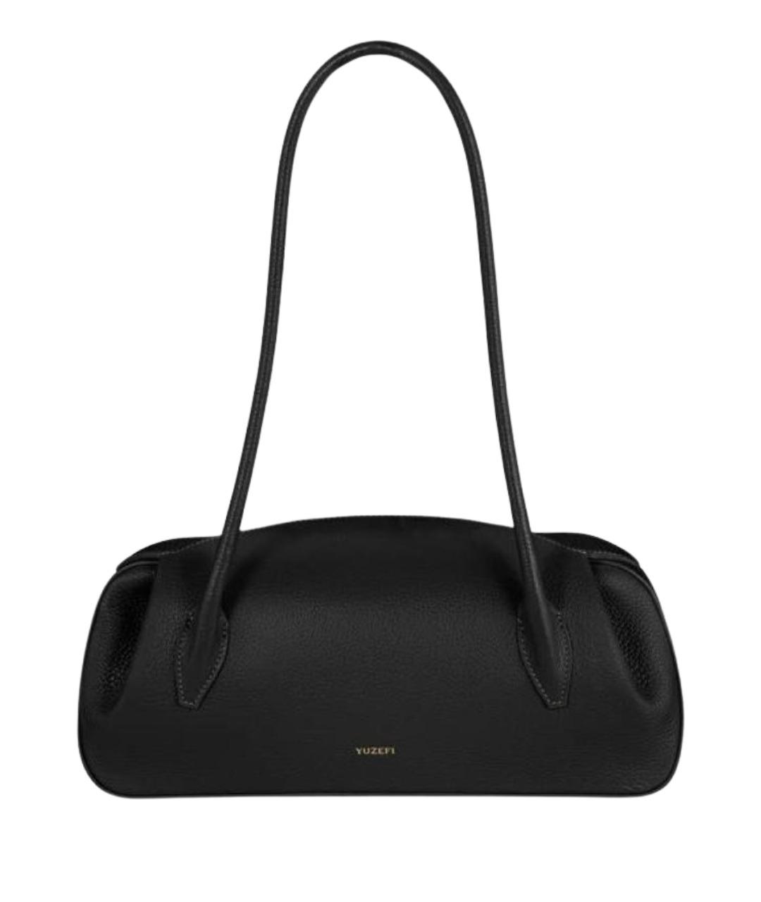 YUZEFI Черная кожаная сумка через плечо, фото 1