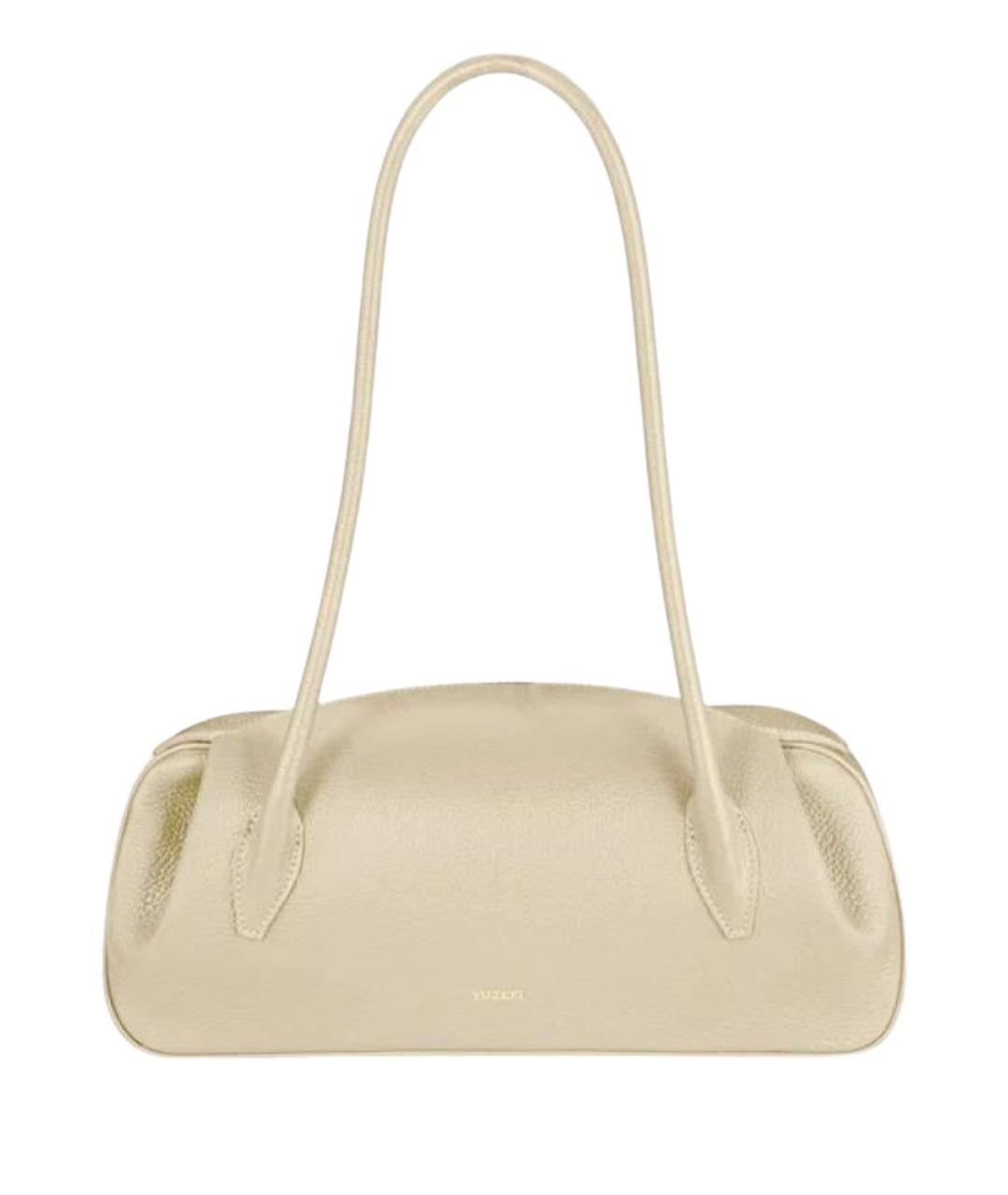 YUZEFI Бежевая кожаная сумка через плечо, фото 1