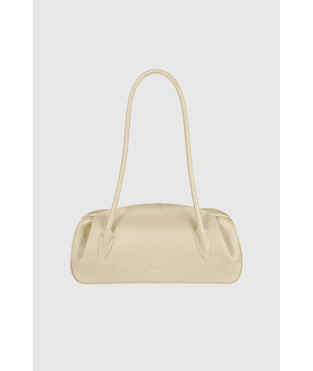 YUZEFI Бежевая кожаная сумка через плечо, фото 4