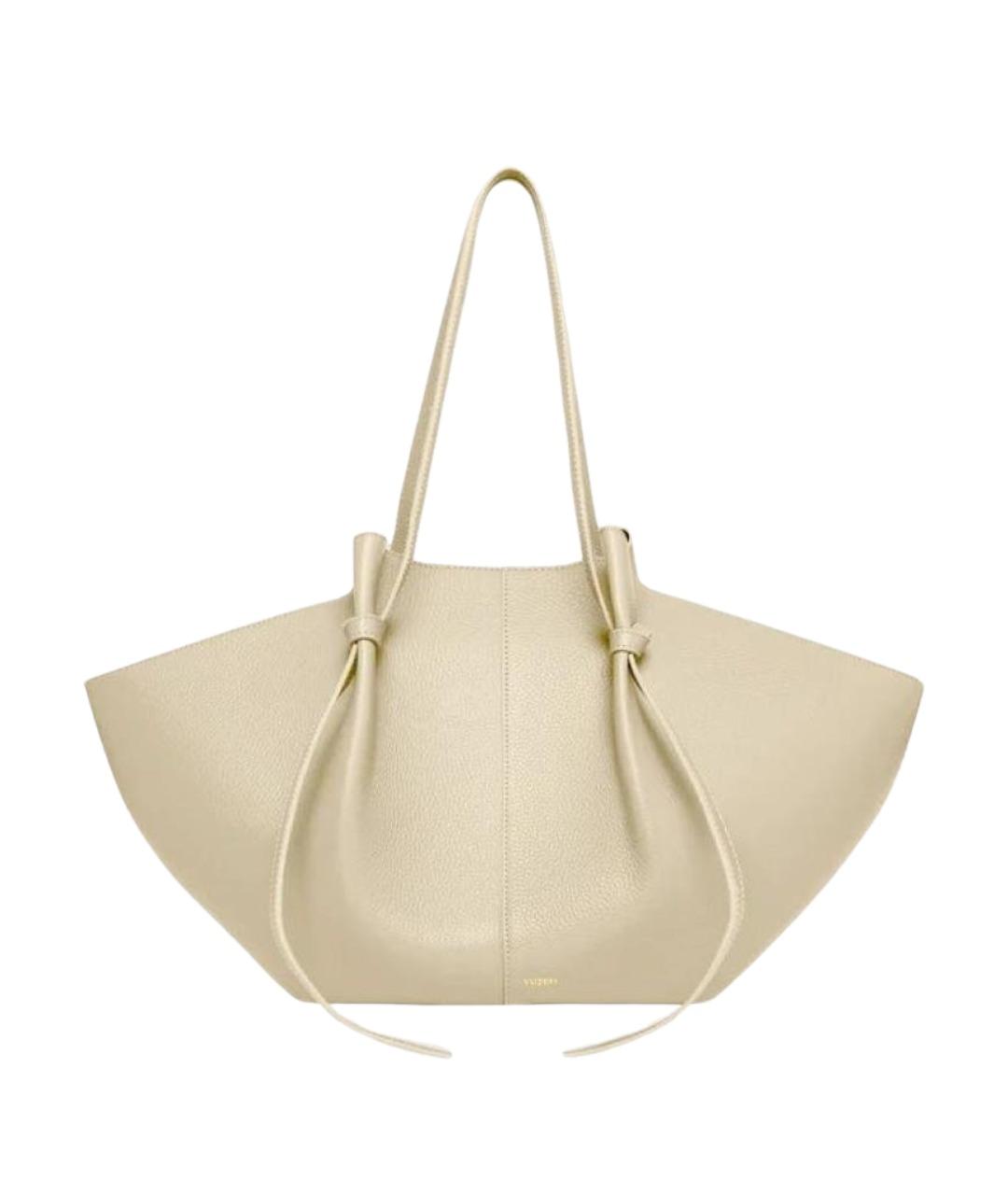 YUZEFI Бежевая кожаная сумка тоут, фото 1