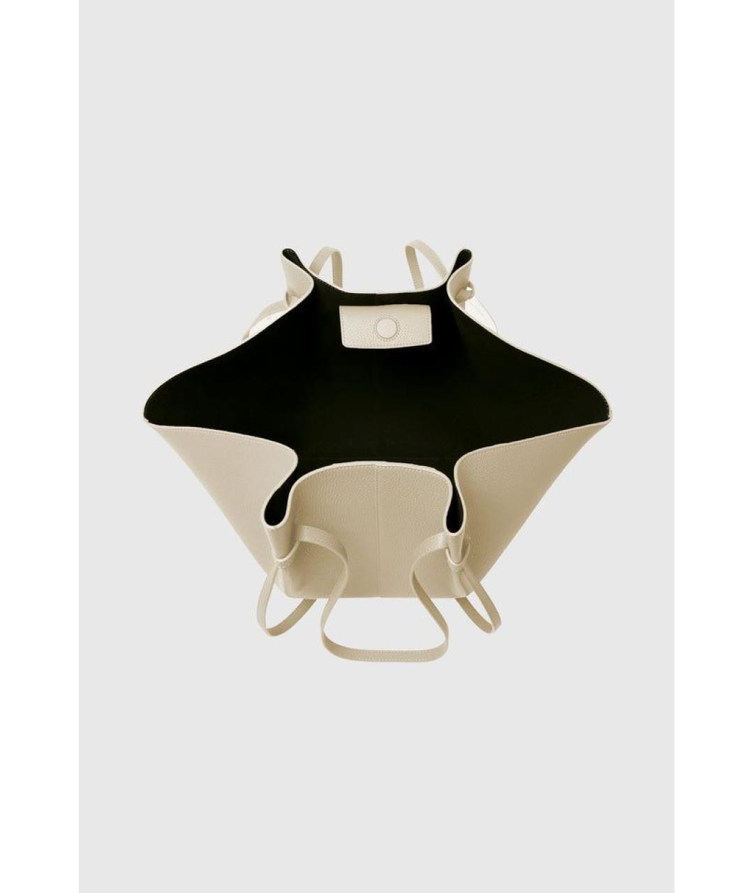 YUZEFI Бежевая кожаная сумка тоут, фото 3