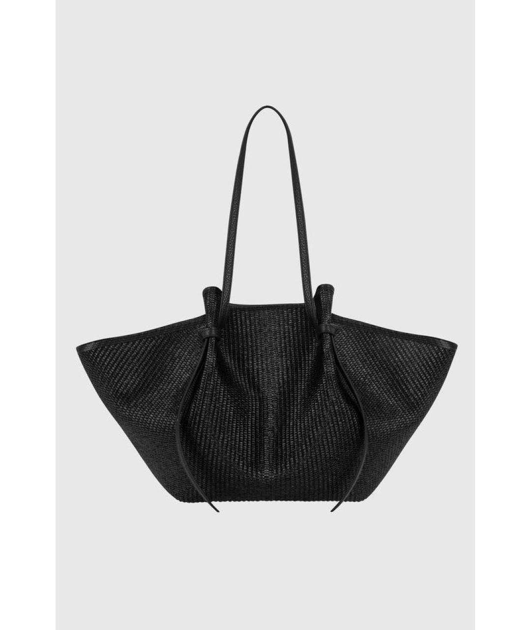 YUZEFI Черная пелетеная сумка тоут, фото 4