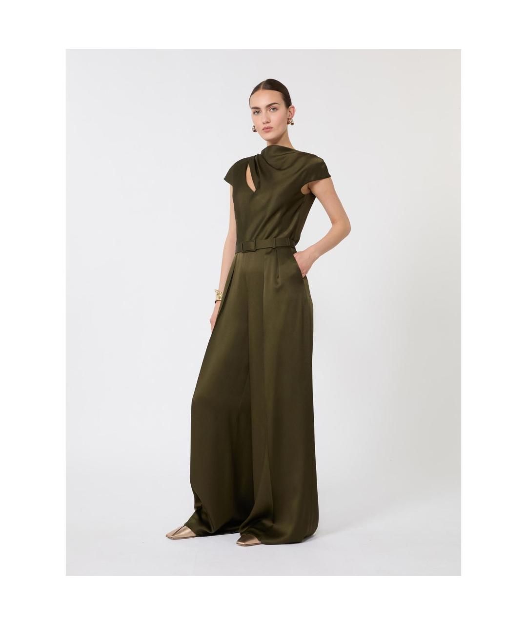 MAX MARA STUDIO Зеленый ацетатный комбинезон, фото 4