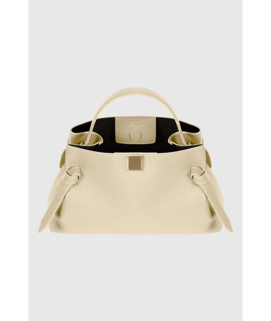 YUZEFI Бежевая кожаная сумка тоут, фото 4