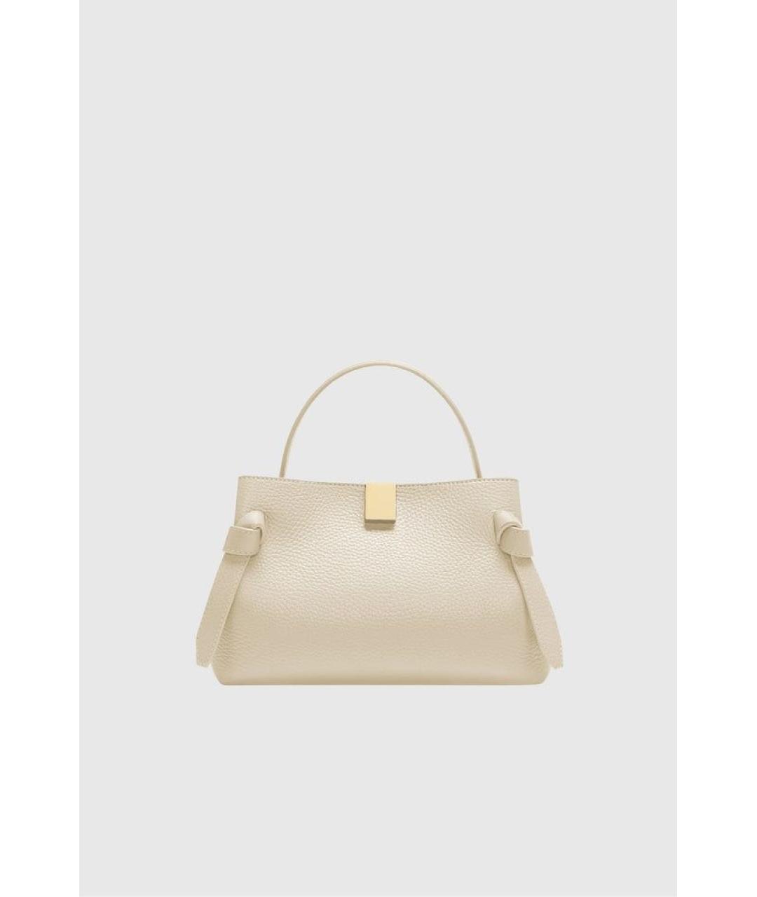 YUZEFI Бежевая кожаная сумка тоут, фото 5