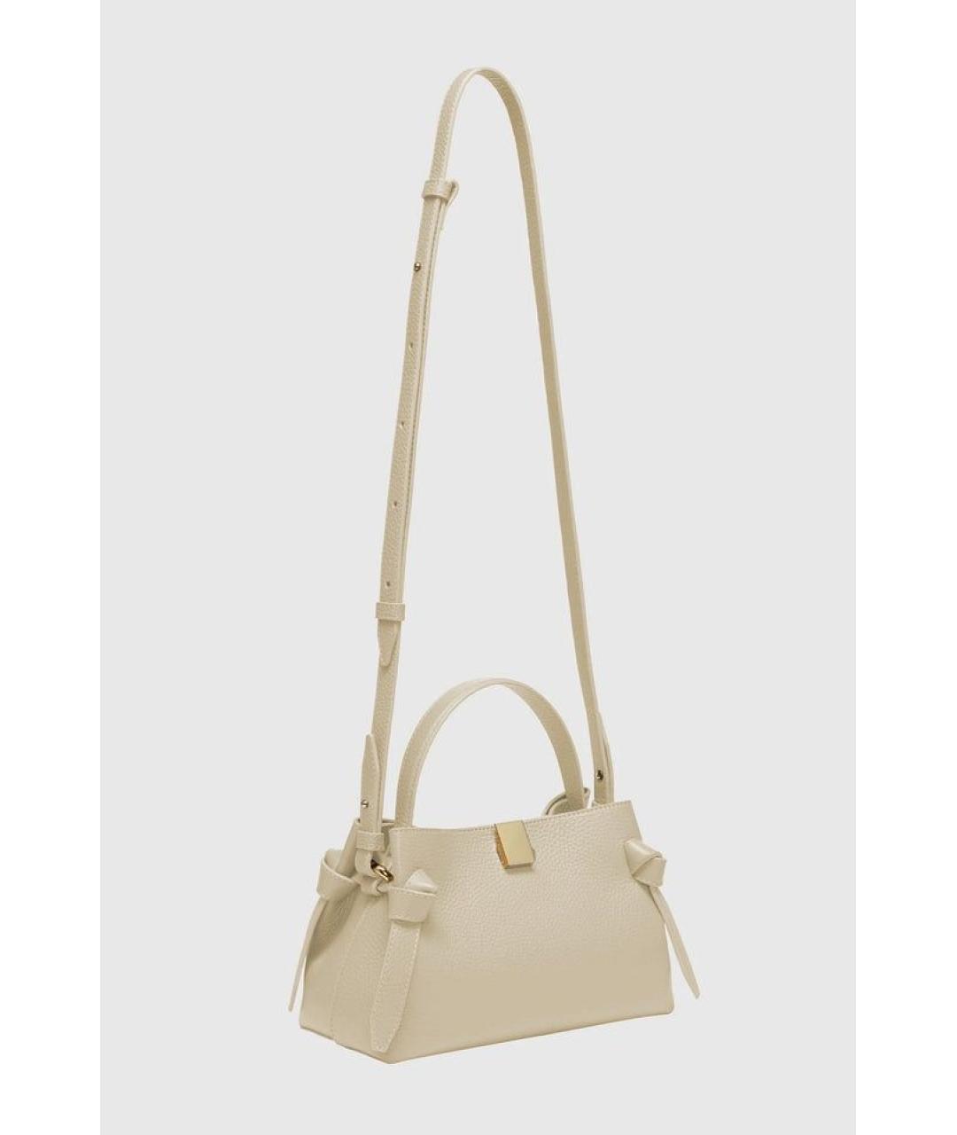 YUZEFI Бежевая кожаная сумка тоут, фото 3