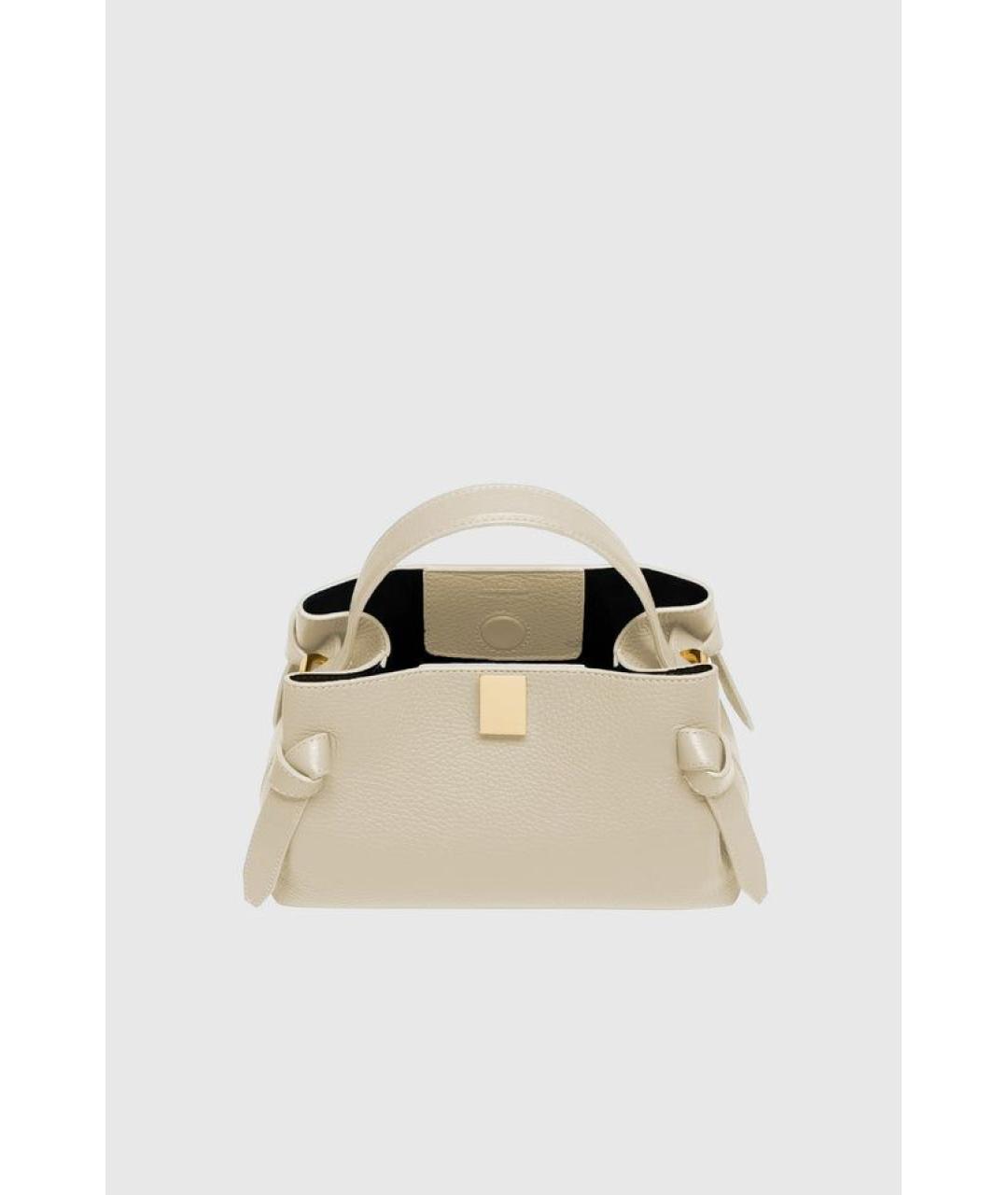 YUZEFI Бежевая кожаная сумка тоут, фото 4