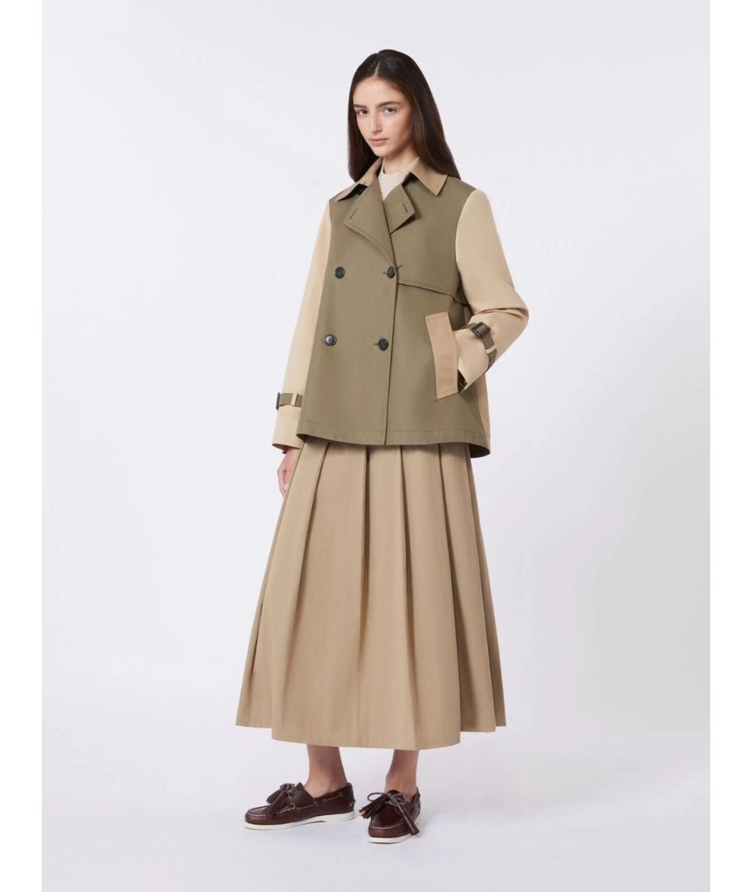 WEEKEND MAX MARA Бежевый хлопковый тренч/плащ, фото 2