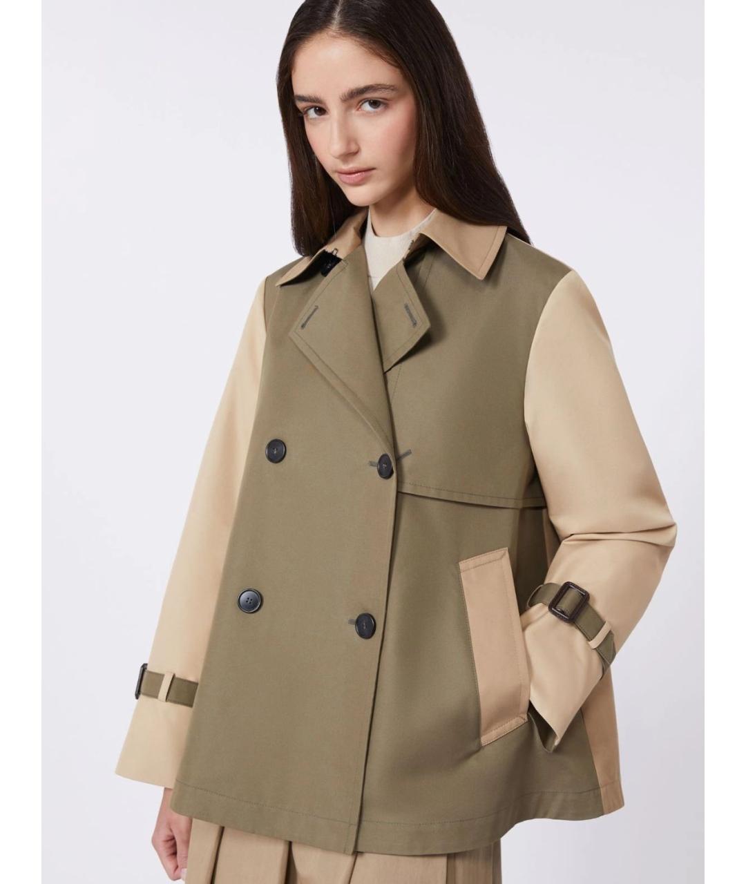 WEEKEND MAX MARA Бежевый хлопковый тренч/плащ, фото 5