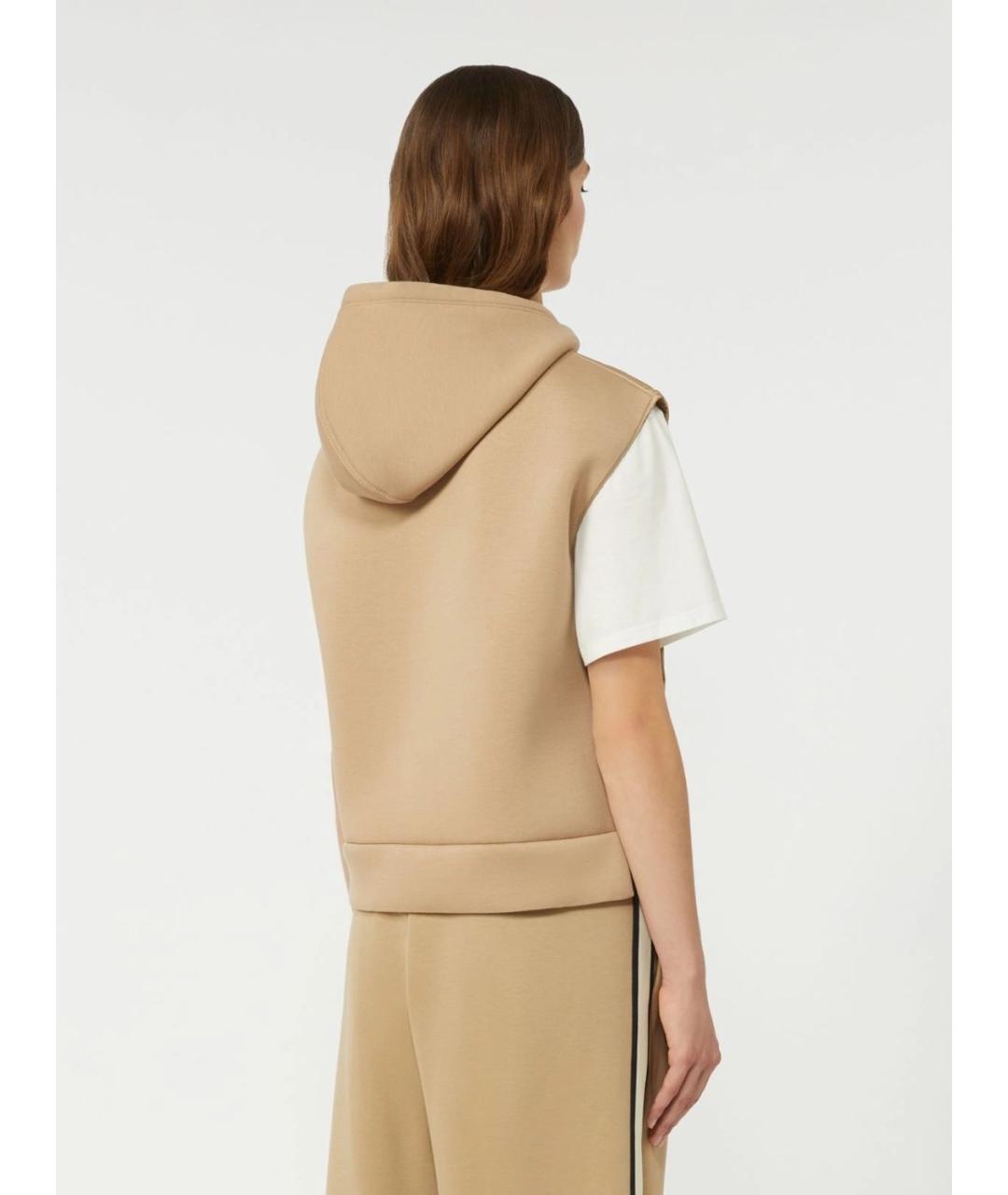 WEEKEND MAX MARA Бежевый полиэстеровый жилет, фото 4