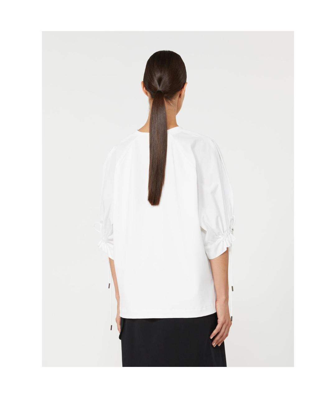 MAX MARA Белая хлопковая футболка, фото 2