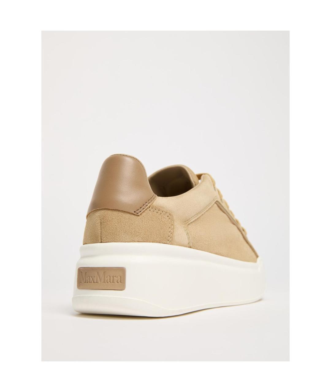 MAX MARA Бежевые замшевые кроссовки, фото 5