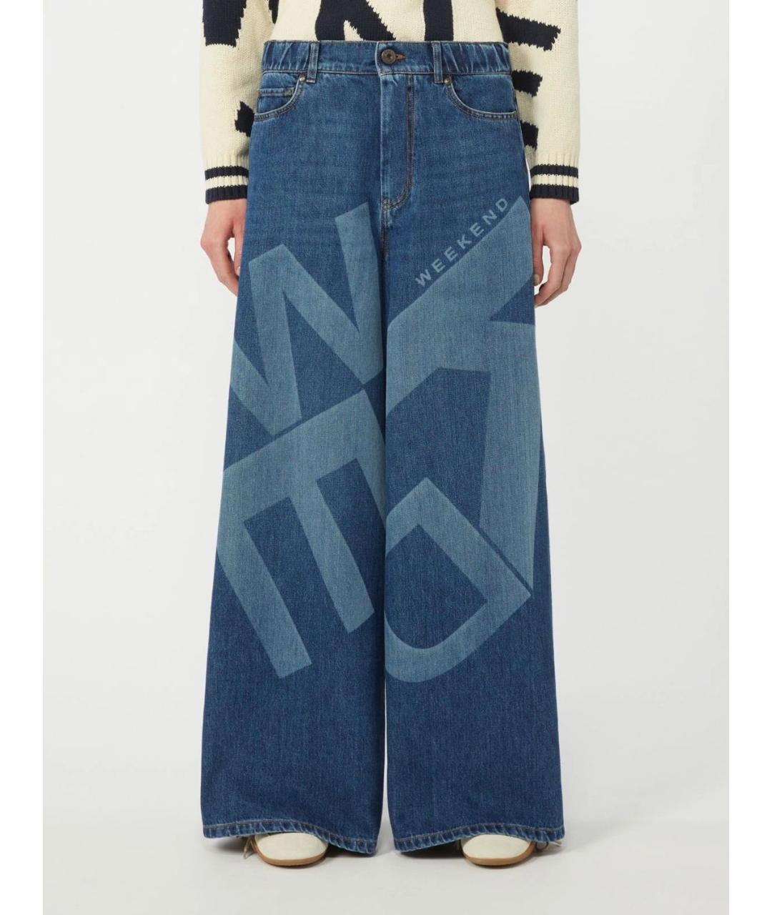 WEEKEND MAX MARA Синие хлопковые прямые джинсы, фото 2