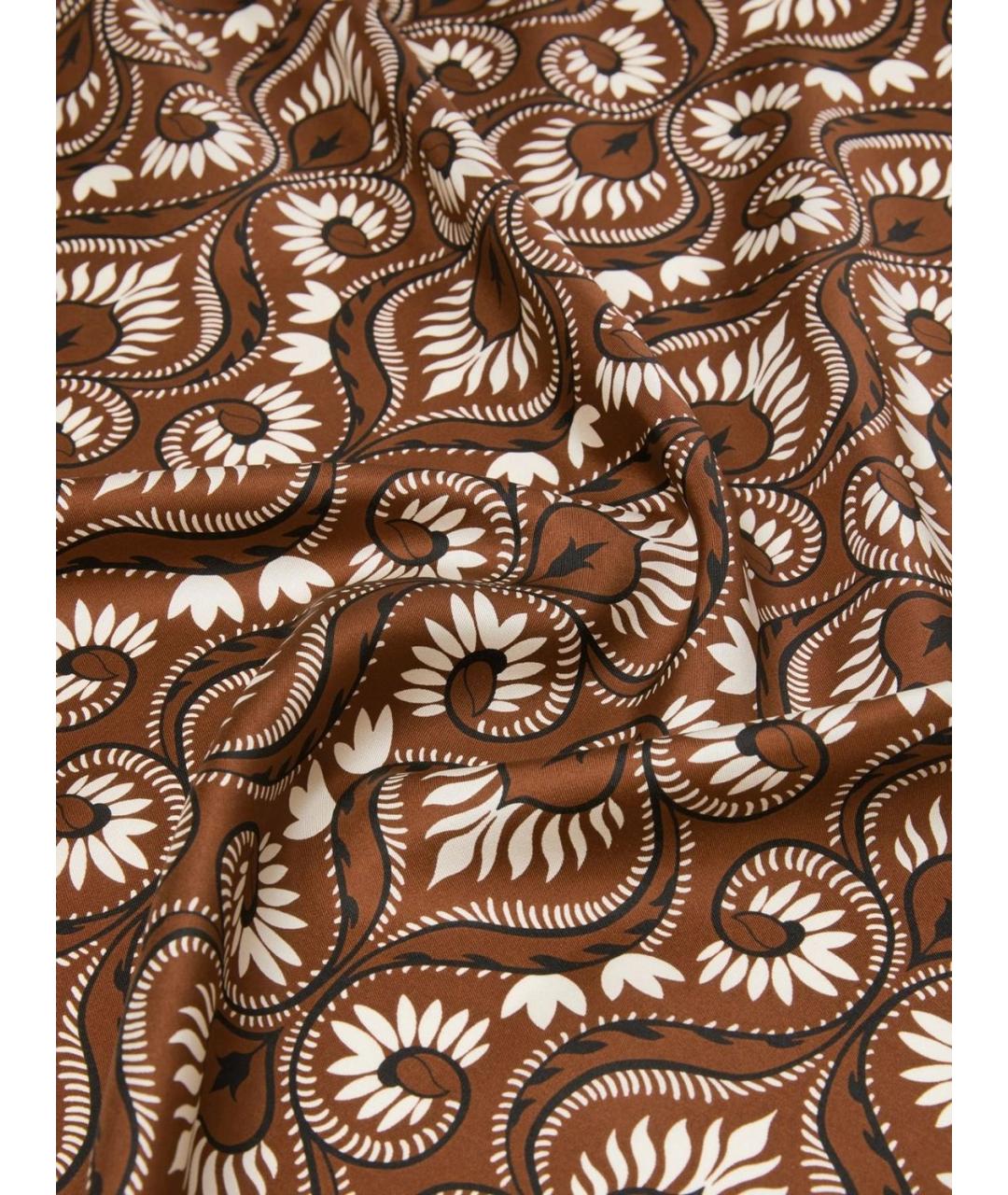 WEEKEND MAX MARA Коричневый шелковый платок, фото 3