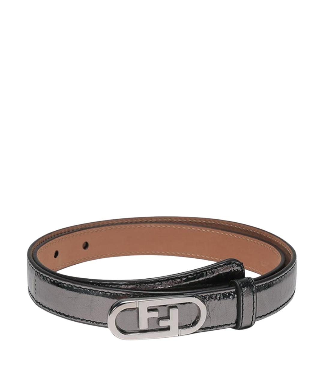FENDI Серый кожаный ремень, фото 1