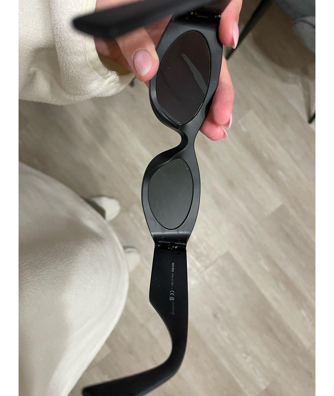 MIU MIU Черные пластиковые солнцезащитные очки, фото 7