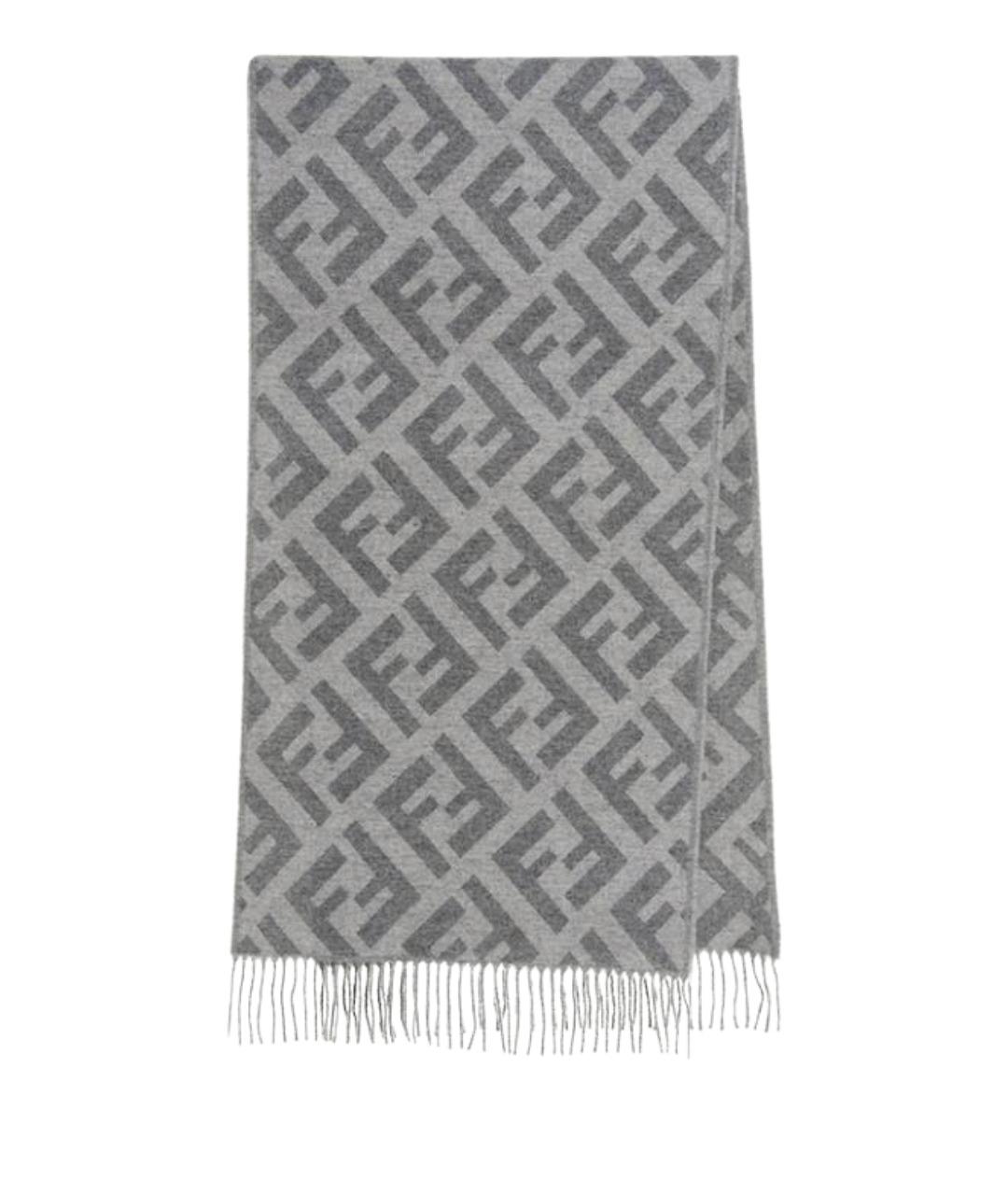 FENDI Серый шарф, фото 1