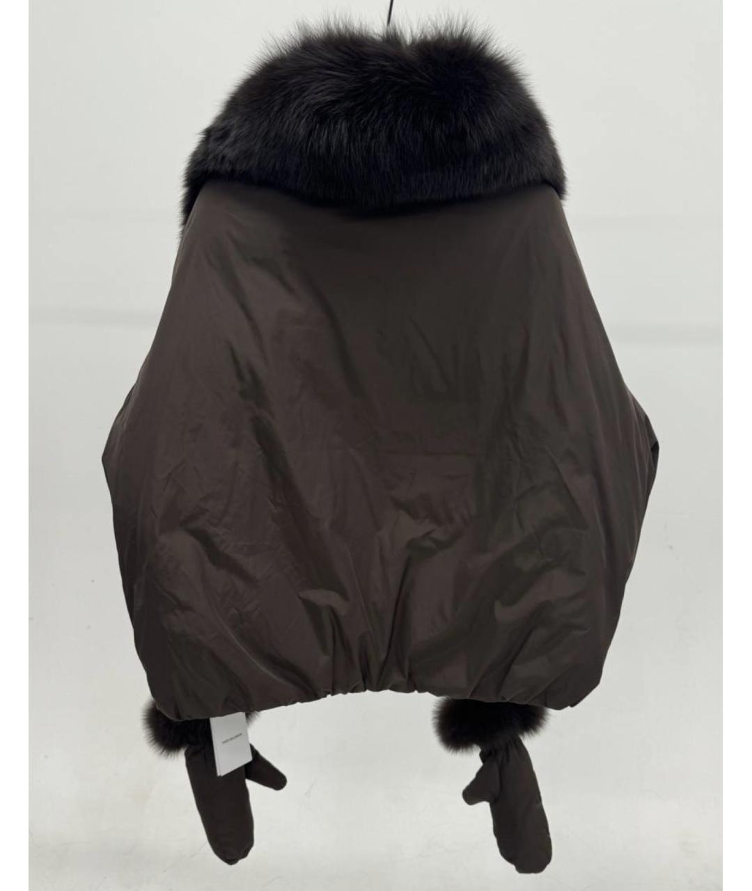 YVES SALOMON Коричневая полиэстеровая куртка, фото 2