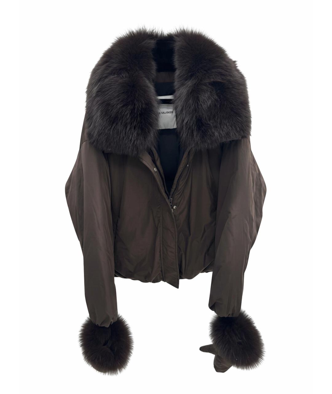 YVES SALOMON Коричневая полиэстеровая куртка, фото 1