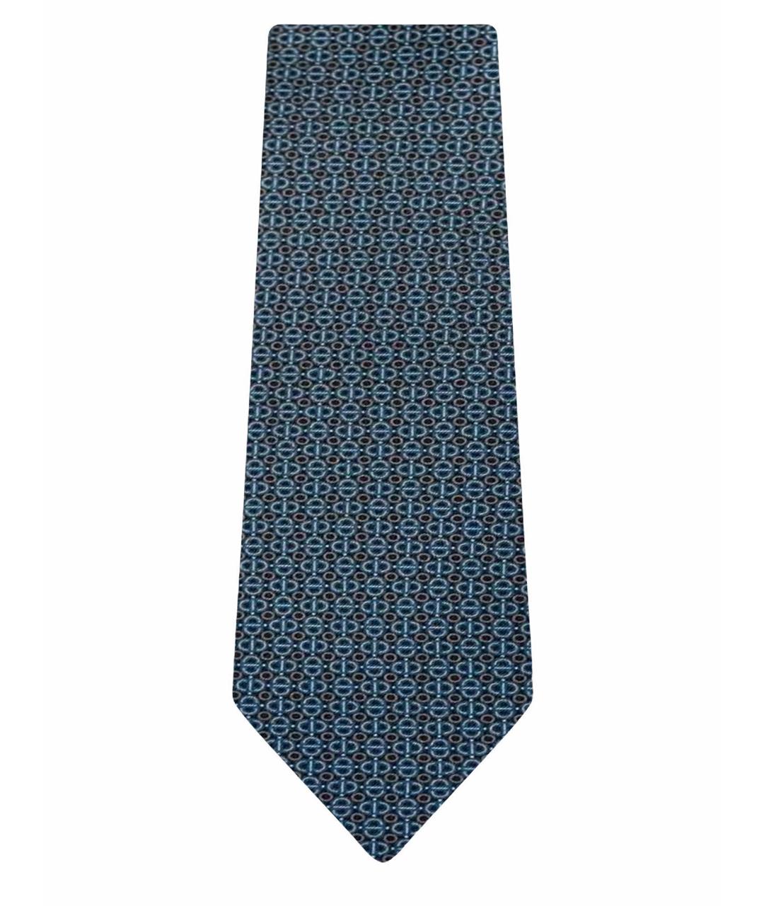 HERMES Синий шелковый галстук, фото 1