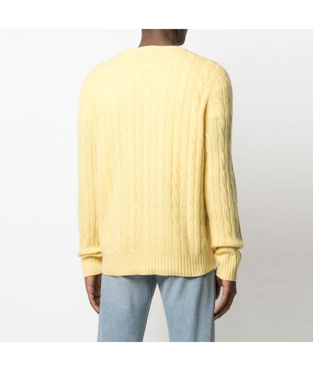 POLO RALPH LAUREN Желтый кашемировый джемпер / свитер, фото 3