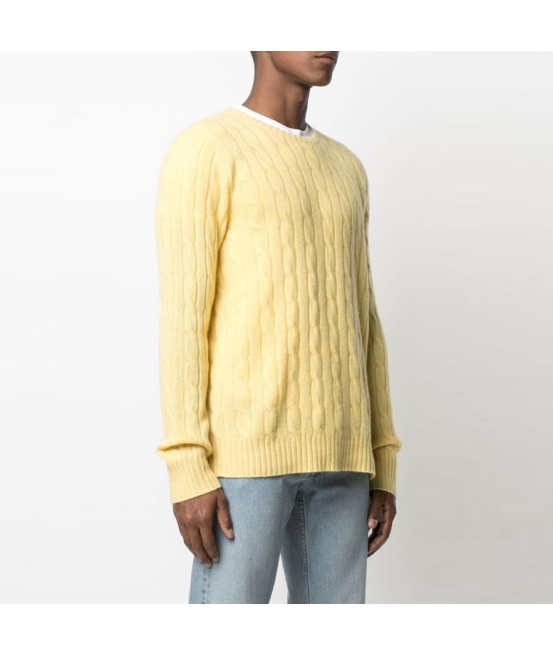 POLO RALPH LAUREN Желтый кашемировый джемпер / свитер, фото 4