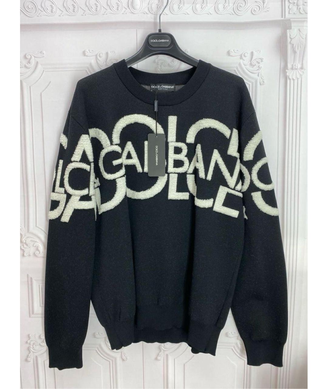 DOLCE&GABBANA Черный хлопковый джемпер / свитер, фото 5